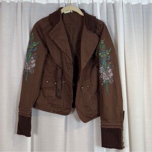 2000s distressed cargo jacket ♡